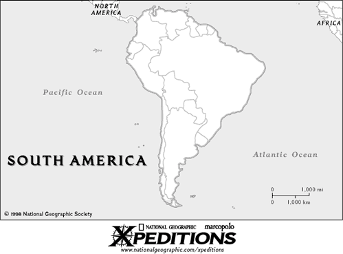 map of colombia in south america. Geo quiz: South America